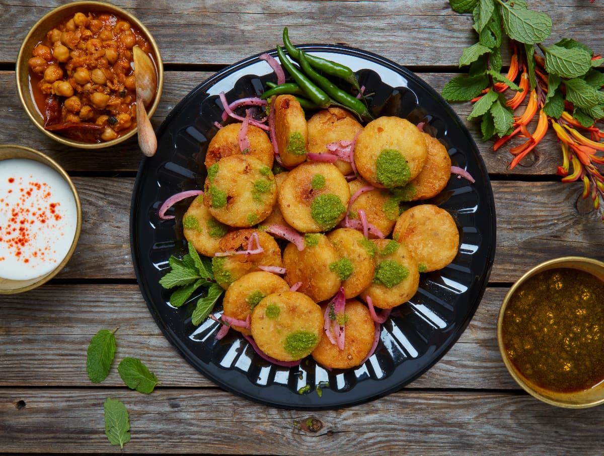 Aloo Tikki Chaat Platter (Serves 10)